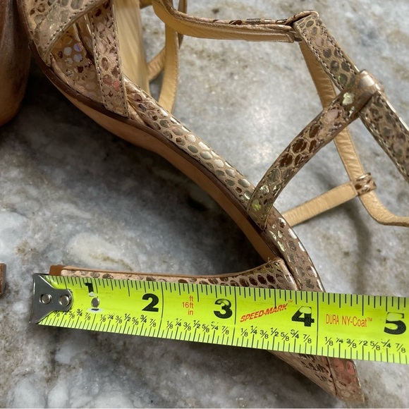 Kate Spade Gold Snakeskin Heel Sandals Women’s 7.5 B - Picture 9 of 12